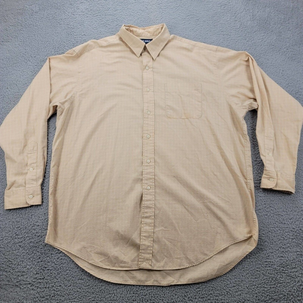 Polo Golf Ralph Lauren Shirt Mens XL Tan Check Lofting Button Up Classiccore